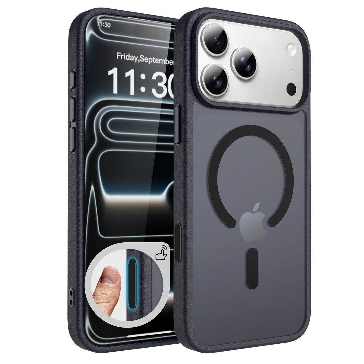 Frosted Translucent Magnetic Phone Case for iPhone 17 16 15 Series - Anti-Fall Airbag Skin-Feel Matte TPU Protective Cover