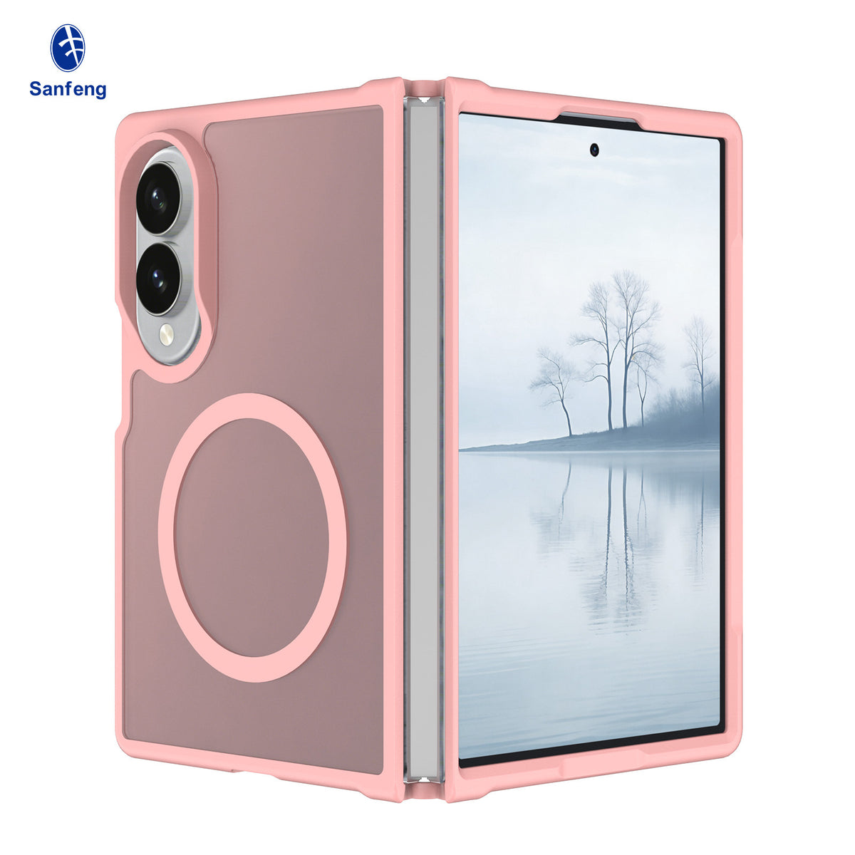 Sanfeng Magnetic Skin-Feel TPU Protective Phone Case for Samsung Z Fold Series - Slim Anti-Drop Foldable Cover
