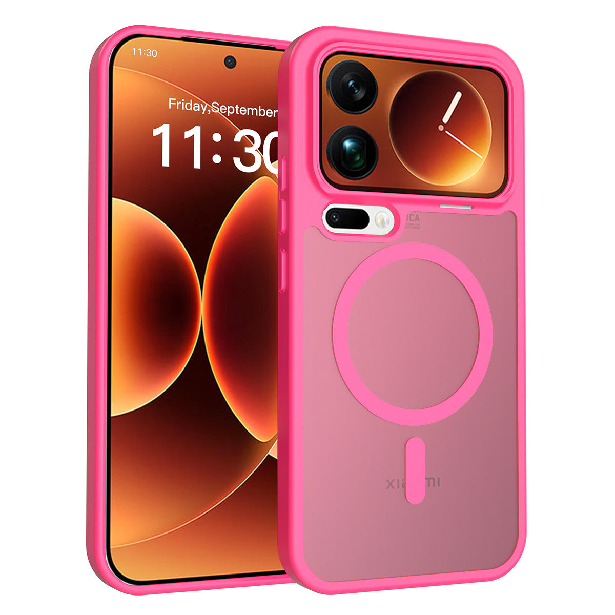 Magnetic Semi-Transparent Skin-Feel Phone Case for Xiaomi - Anti-Fall TPU Protective Cover, Brown