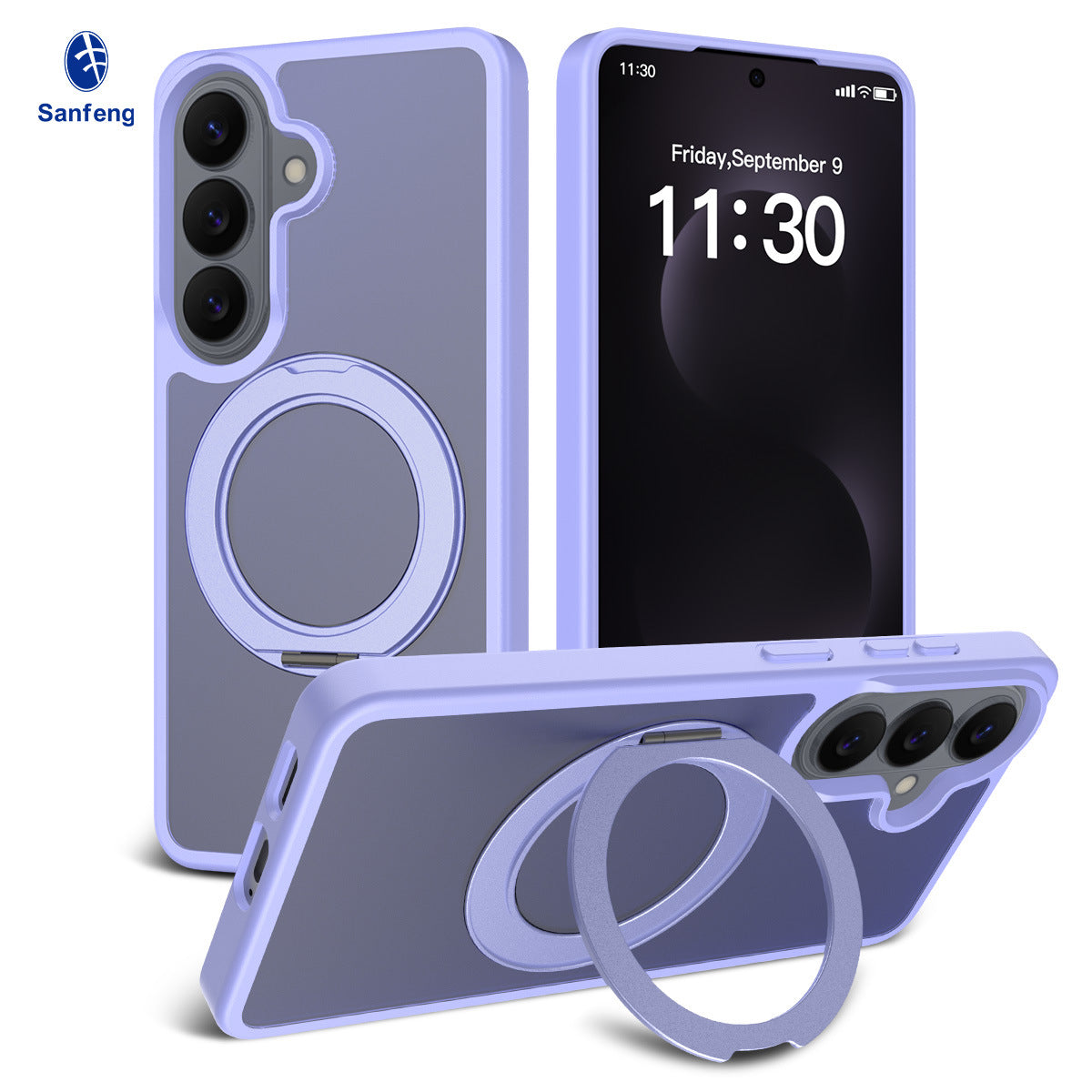 Magnetic Rotating Stand Case for Samsung Galaxy S25 S24 S23 Series, Frosted PC + TPU Anti-Drop Protective Cover
