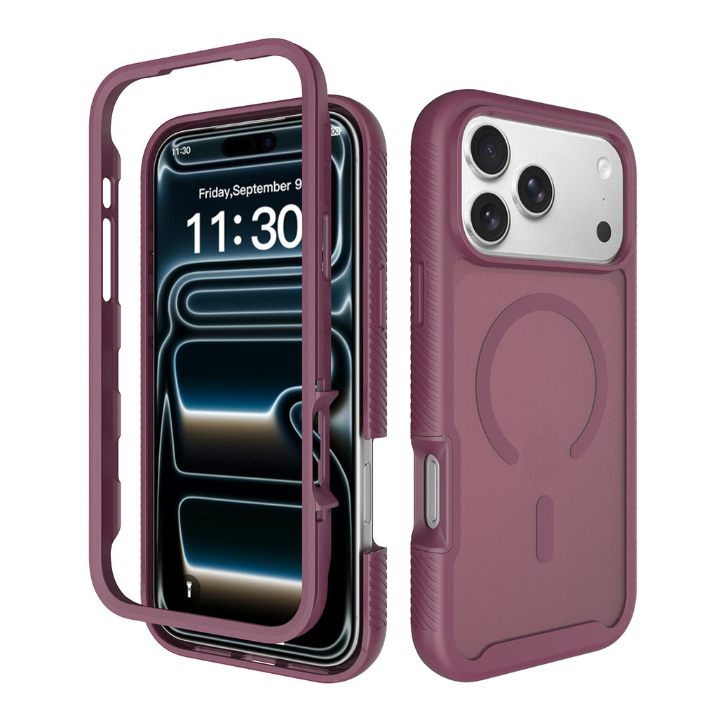 Magnetic Matte Semi-Transparent Skin-Feel Phone Case for iPhone, Anti-Fingerprint Anti-Drop Silicone Protective Cover