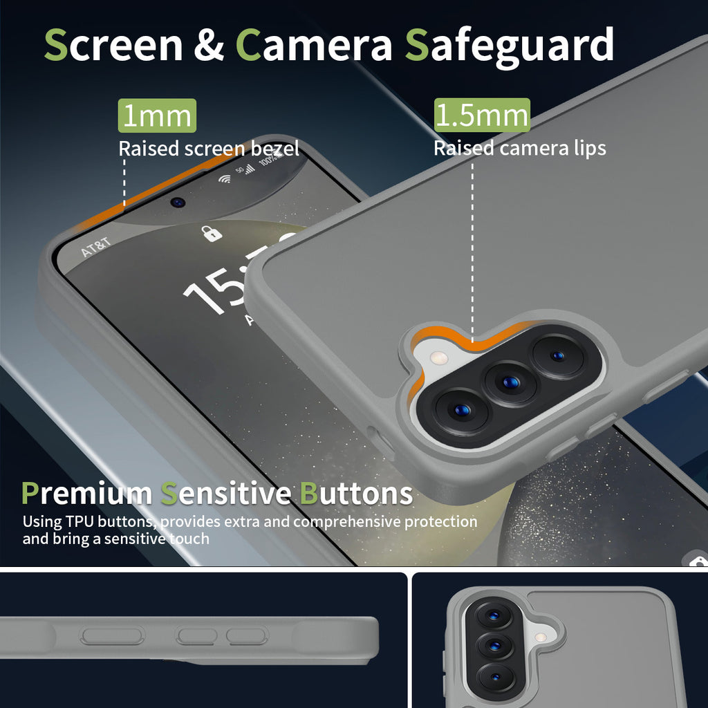 Minimalist Matte Frosted TPU Phone Case with Straight Edge & Skin-Feel Finish, Anti-Drop Protective Cover for Samsung Galaxy