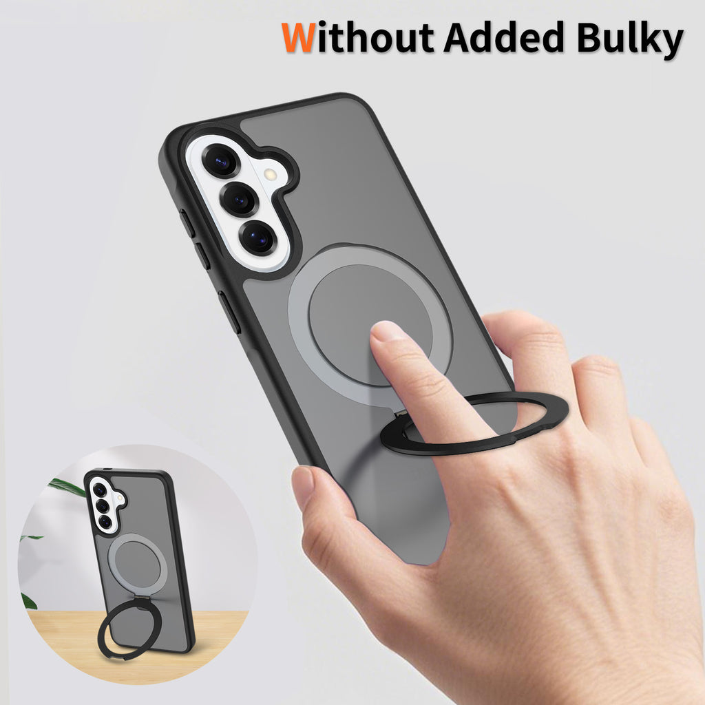 Nordic Style Magnetic Stand Phone Case for Samsung, Anti-Fall TPU Skin-Feel Protective Cover with Built-in Kickstand