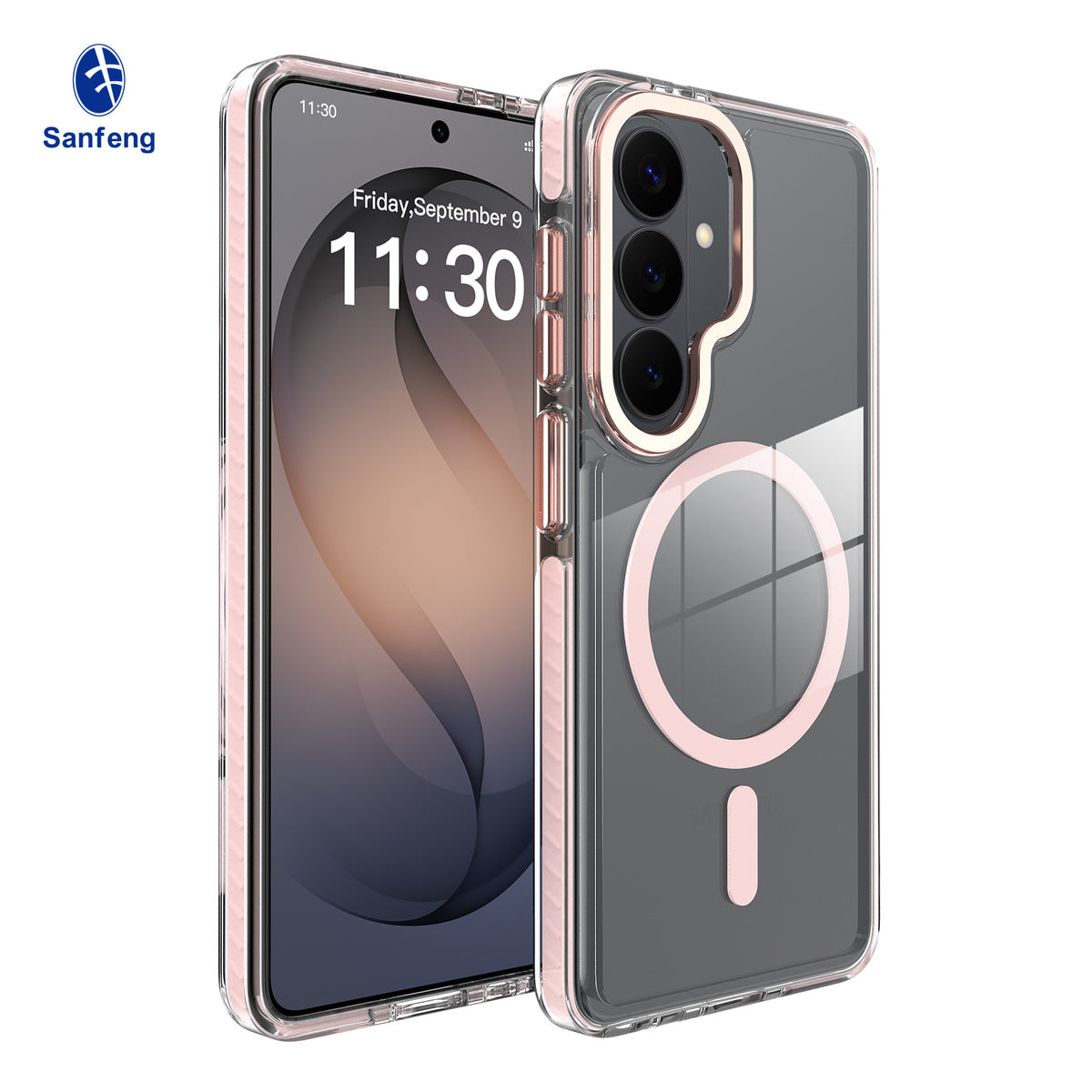 Magnetic Clear Phone Case for Samsung S26 FE / S25 Ultra, Dual Color Shockproof TPU Protective Back Cover