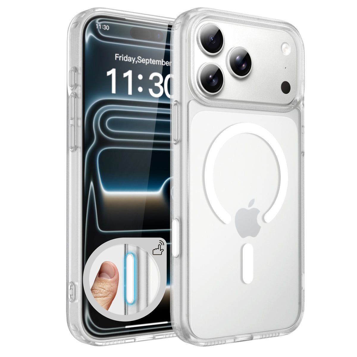Frosted Translucent Magnetic Phone Case for iPhone 17 16 15 Series - Anti-Fall Airbag Skin-Feel Matte TPU Protective Cover