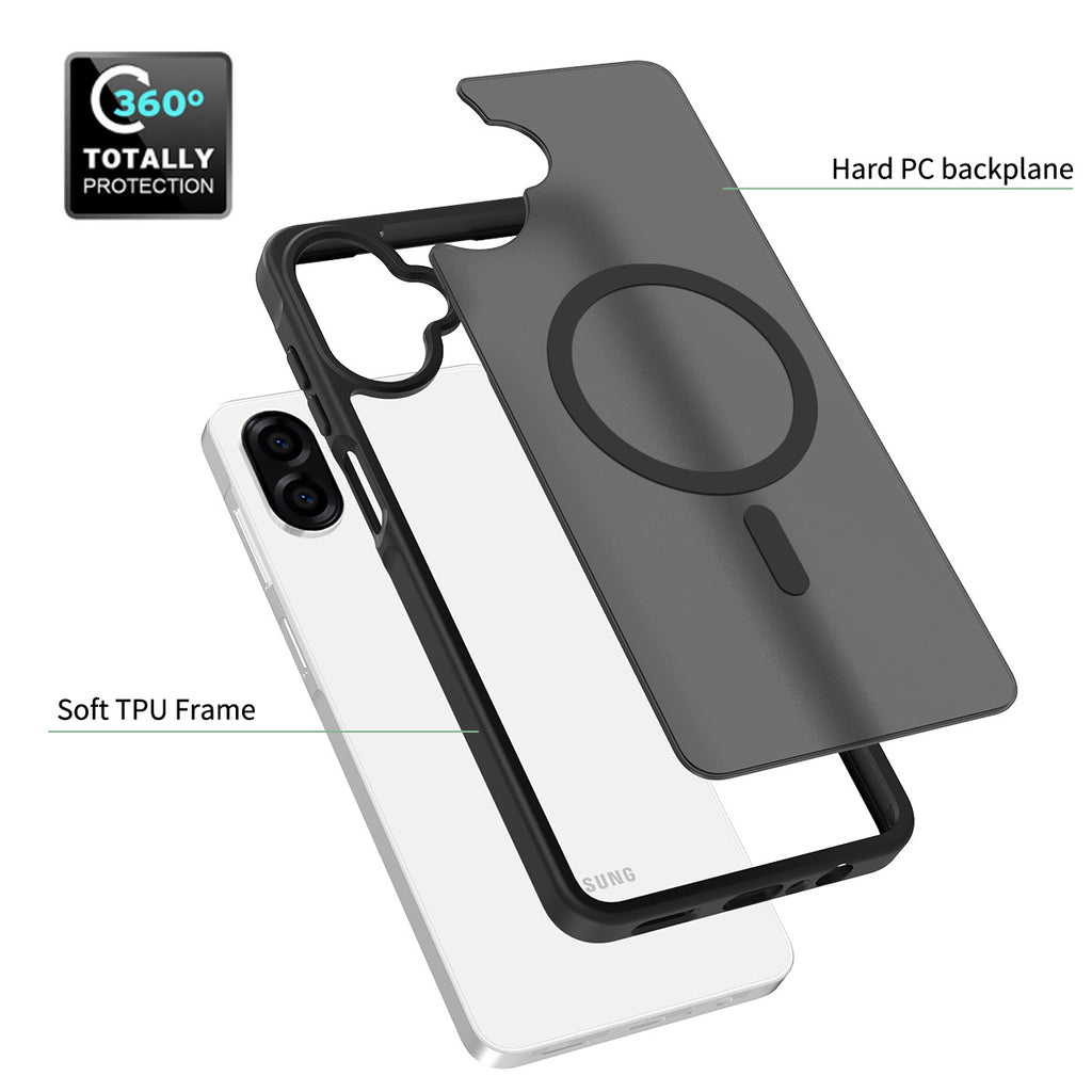 Magnetic Matte Silicone Shockproof Case for Samsung Galaxy A Series, Airbag Anti-Drop Protective Cover