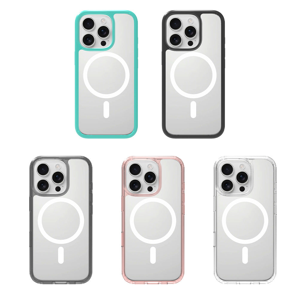 Clear Magnetic TPU Phone Case with Integrated Buttons, Scratch-Resistant Shockproof Protective Cover for iPhone