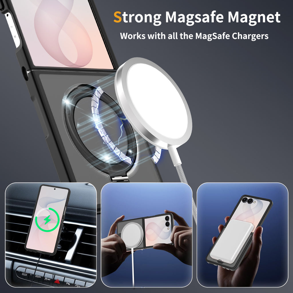 Matte Magnetic Foldable Phone Case Compatible with Samsung Galaxy, Anti-Drop TPU Protective Cover