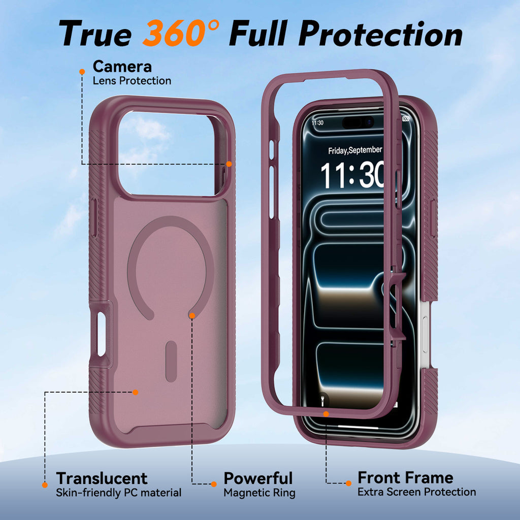 Magnetic Matte Semi-Transparent Skin-Feel Phone Case for iPhone, Anti-Fingerprint Anti-Drop Silicone Protective Cover