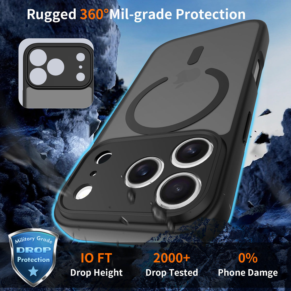 Frosted Magnetic Shockproof Phone Case for iPhone 17 16 15 Pro Max Plus, Anti-Drop Hard Shell with Precision Cutouts