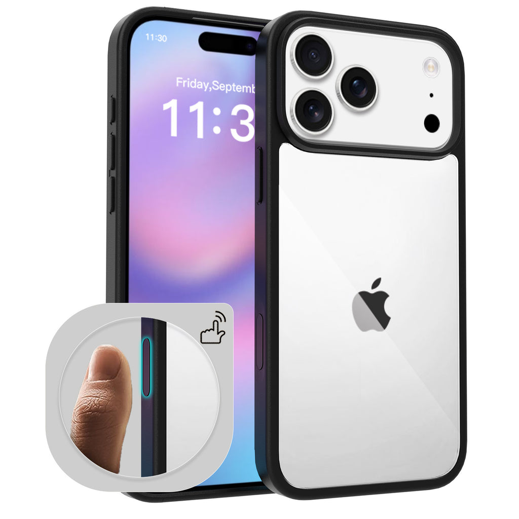 Clear Frosted TPU Shockproof Phone Case with Magnetic Feature for iPhone Series, Anti-Fingerprint Protective Cover