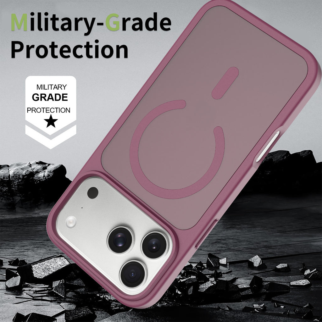 Magnetic Skin-Feel Protective Phone Case in Cherry Red - Shockproof TPU Anti-Fall Cover Compatible with iPhone 16, 17, and 18 Series