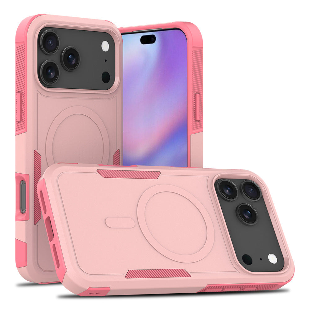 Sanfeng Magnetic Silicone Phone Case with Four-Corner Anti-Drop Protection and Anti-Fingerprint Finish