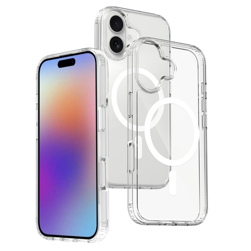 Magnetic Clear Phone Case for iPhone 17 16 15 Pro Max Air Plus, Anti-Drop Shockproof Transparent TPU Protective Cover