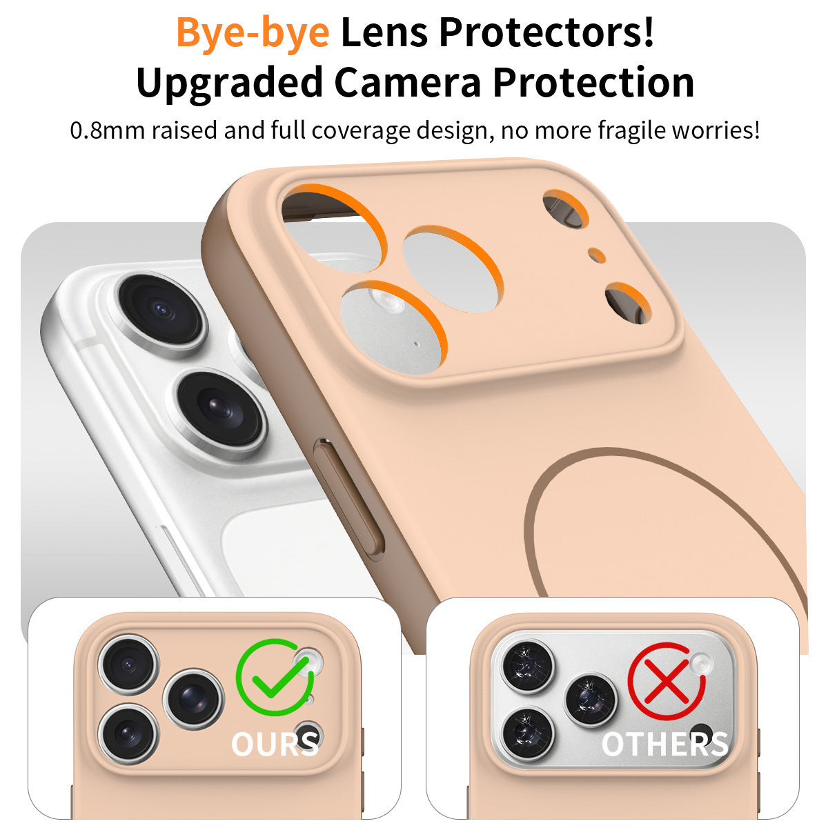 Matte Magnetic Phone Case for iPhone 16 & 17 Series, Two-in-One TPU Protective Cover with Lanyard Hole, Brown Dual-Tone