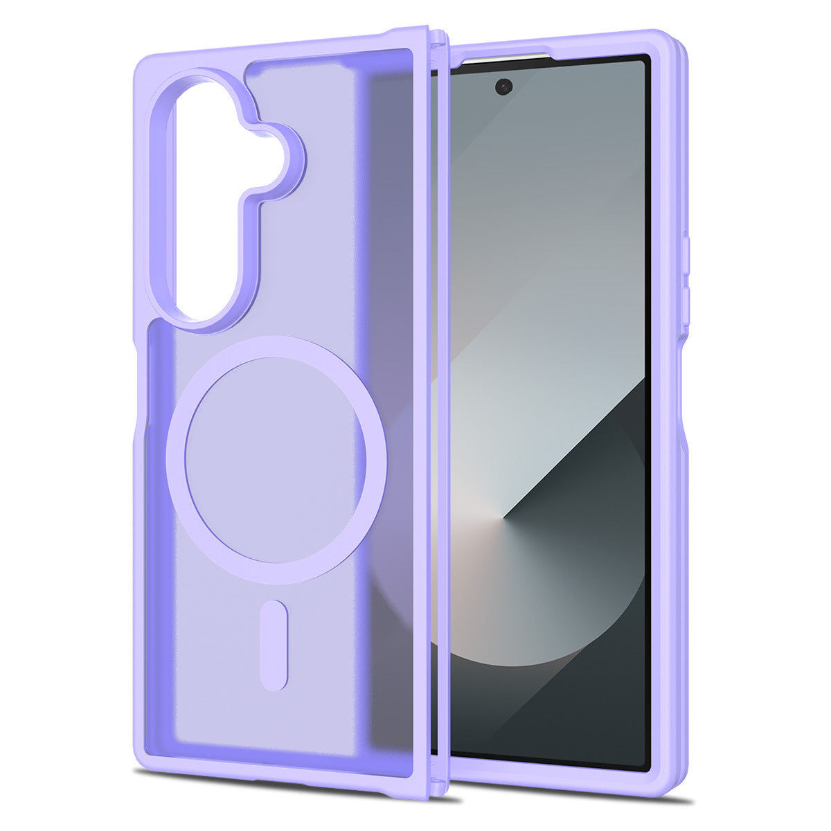 Magnetic Two-in-One Folding Phone Case for Samsung Galaxy Z Fold 7 & Z Fold 6, Matte Skin-Feel TPU Anti-Fall Cover