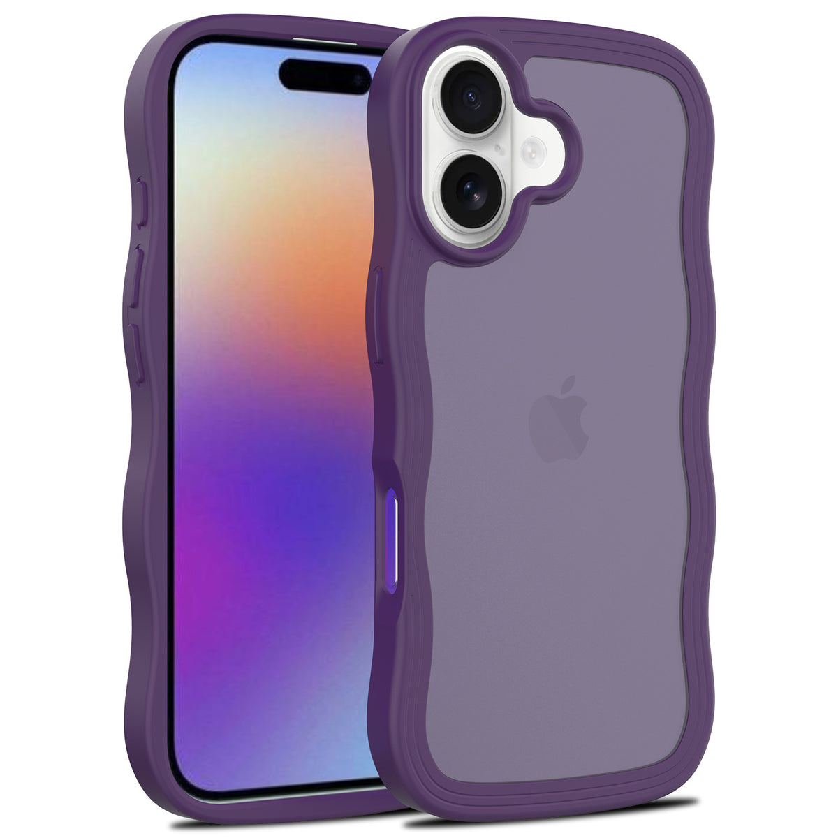 Skin-Feel Frosted Magnetic Phone Case with Wavy Edge for iPhone 16 15 14 13 Pro Max Plus, Matte TPU Protective Cover