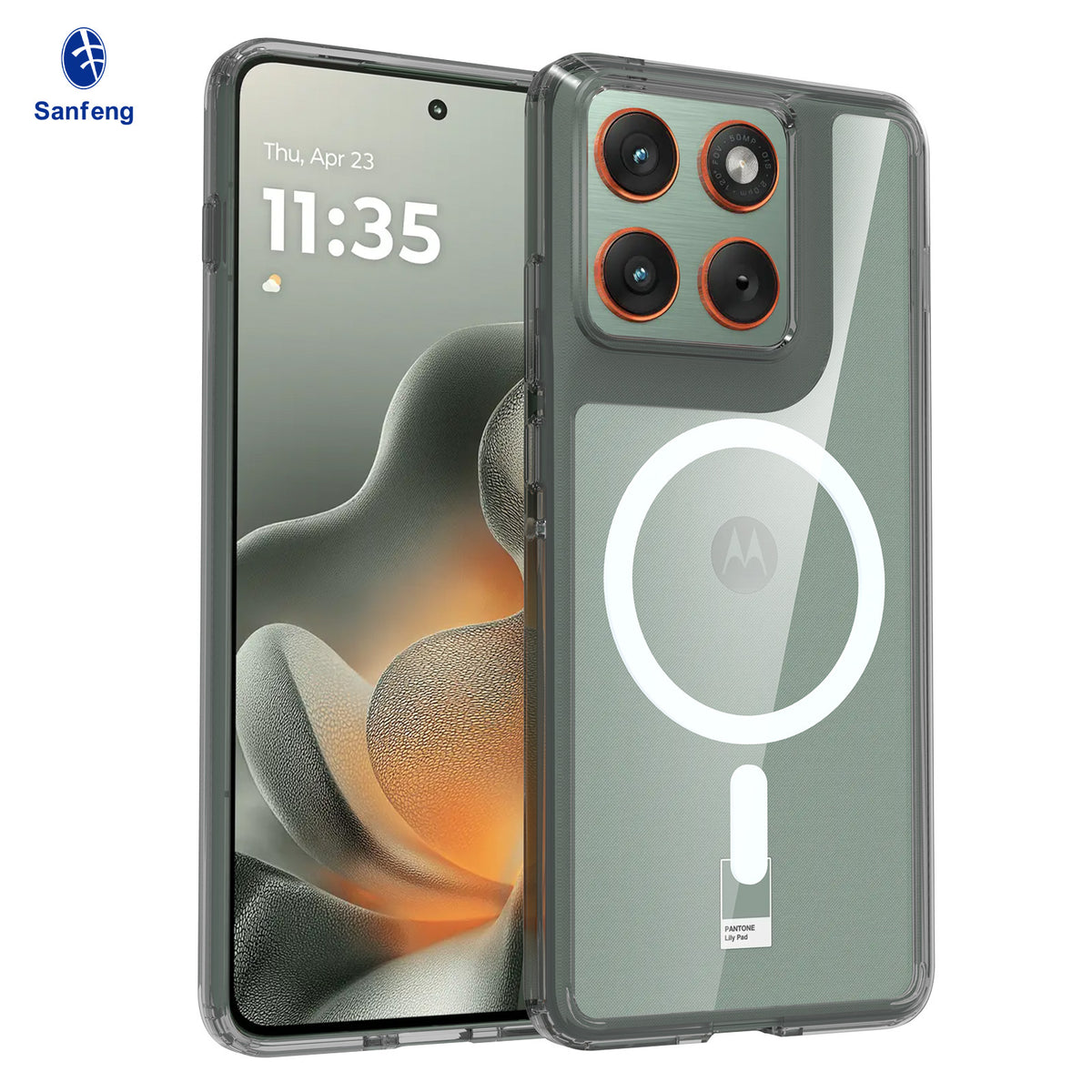 Magnetic Transparent Case for Motorola Edge and Moto G Series, Acrylic TPU Shockproof Anti-Fingerprint Phone Cover