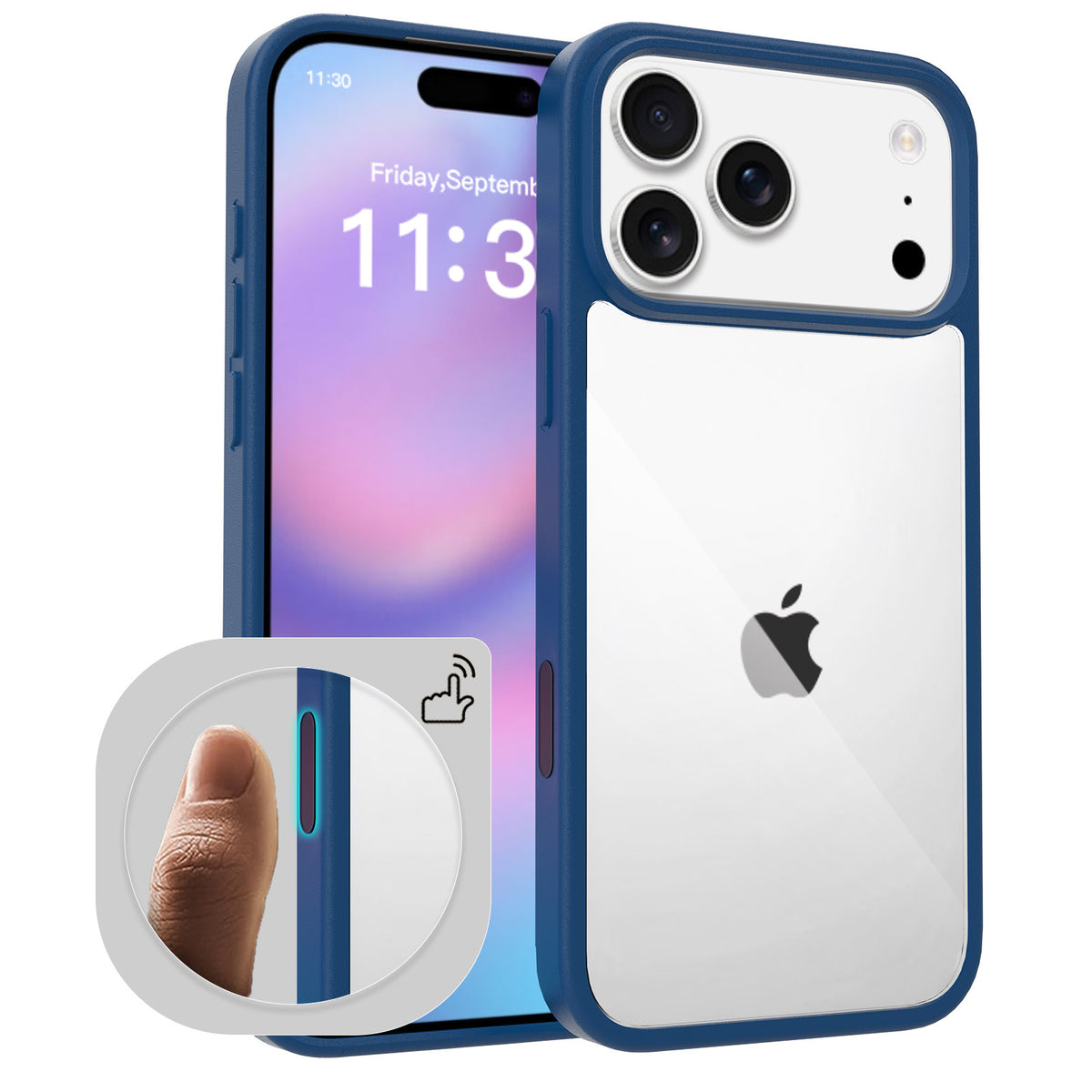 Clear Frosted TPU Shockproof Phone Case with Magnetic Feature for iPhone Series, Anti-Fingerprint Protective Cover