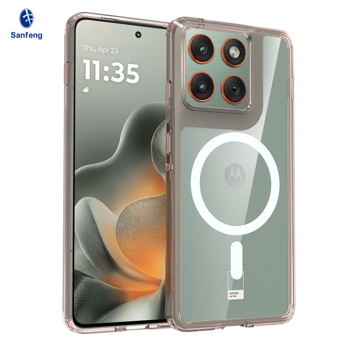 Magnetic Transparent Case for Motorola Edge and Moto G Series, Acrylic TPU Shockproof Anti-Fingerprint Phone Cover