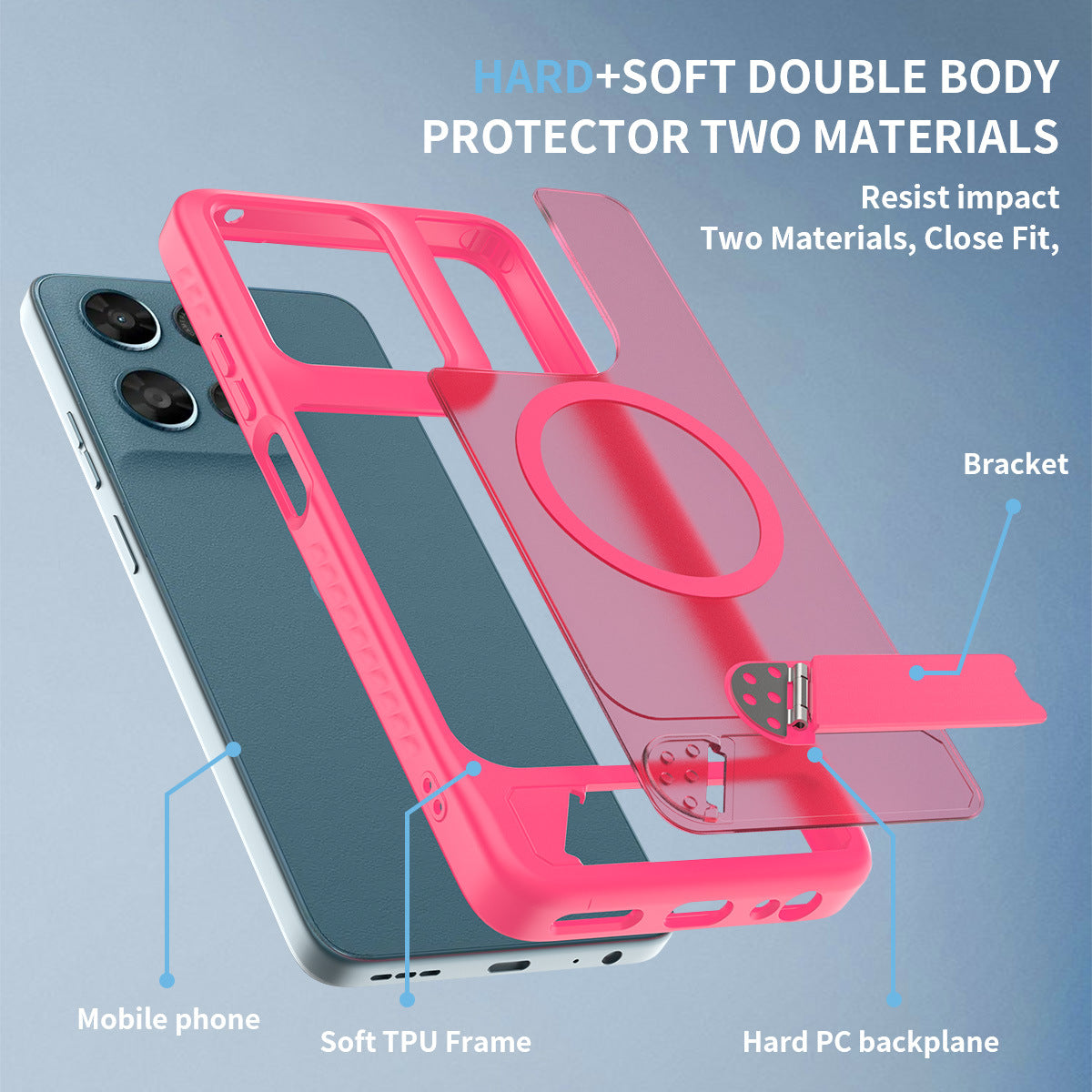 2-in-1 Magnetic Stand Phone Case for Motorola Moto Edge 50 Pro/Ultra G Play Power 2025 Anti-Drop Shockproof TPU Cover