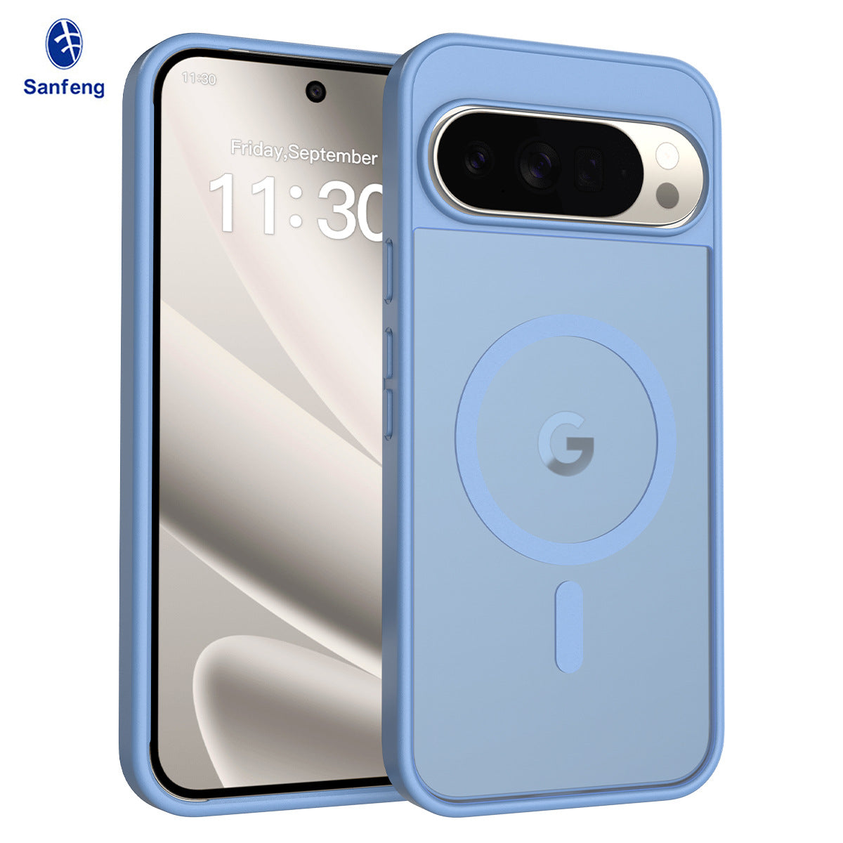 Magnetic Frosted Translucent Case Compatible with Google Pixel, Thickened Shockproof TPU Anti-Fall Protective Cover