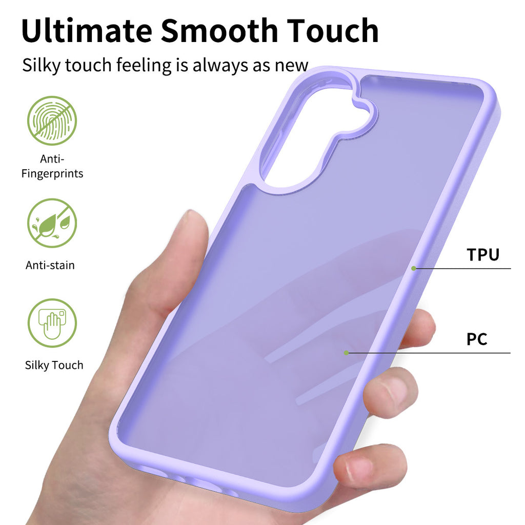 Matte Frosted Semi-Transparent Phone Case for Samsung Galaxy A37 A27 A57 A56 - Anti-Fingerprint Protective Cover with Soft TPU Edge and Hard Back