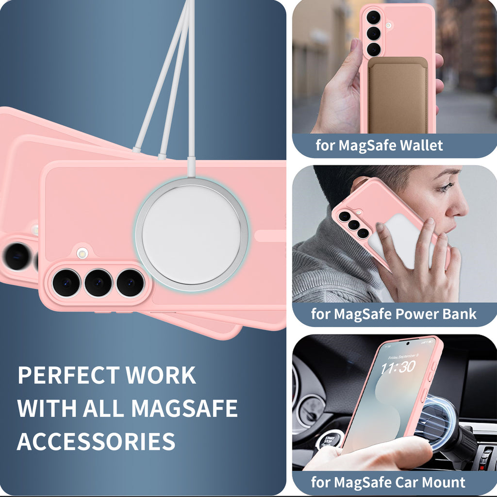 Magnetic Matte Translucent Phone Case for Samsung Galaxy S25 S24 Ultra Plus, Skin-Feel Anti-Drop Silicone Protective Cover