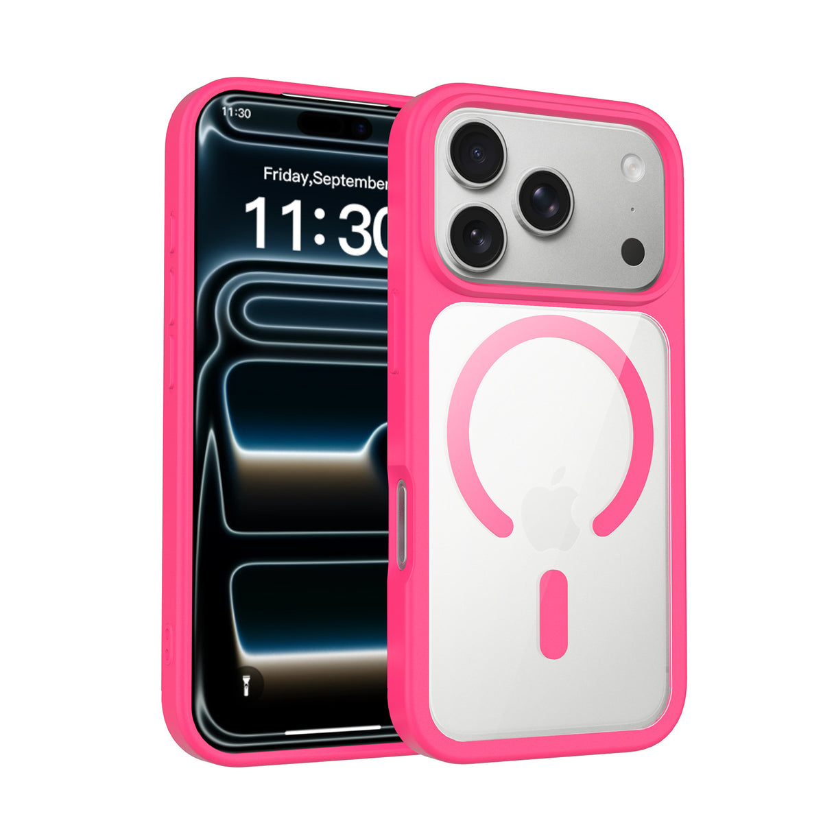 Magnetic Frosted Translucent Phone Case Compatible with iPhone 17 Air, Slim Anti-Fingerprint TPU Protective Cover (Black + Transparent)