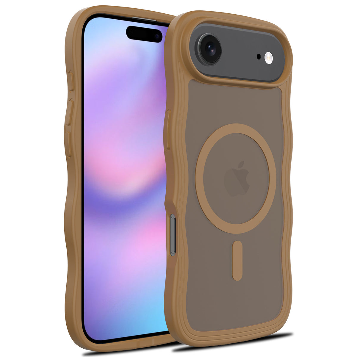 Magnetic Wave Pattern Phone Case Compatible with iPhone, Skin-Feel Anti-Drop TPU Protective Cover