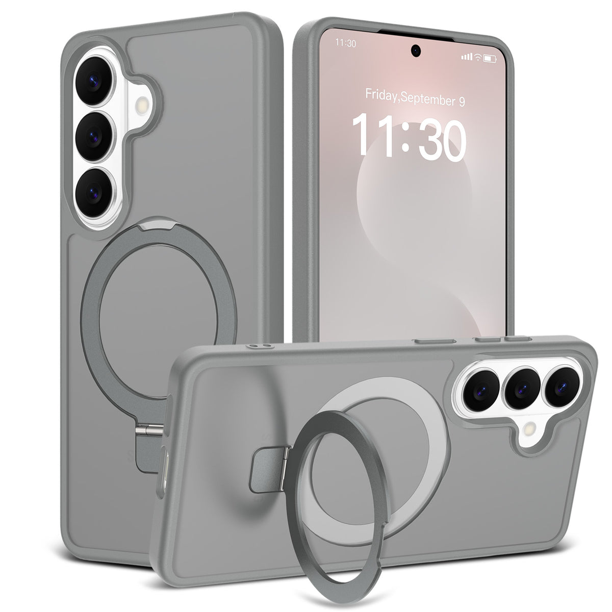 Magnetic Stand Phone Case for Samsung Galaxy S25 S26 Ultra Plus, Matte TPU Shockproof Cover with Built-in Kickstand