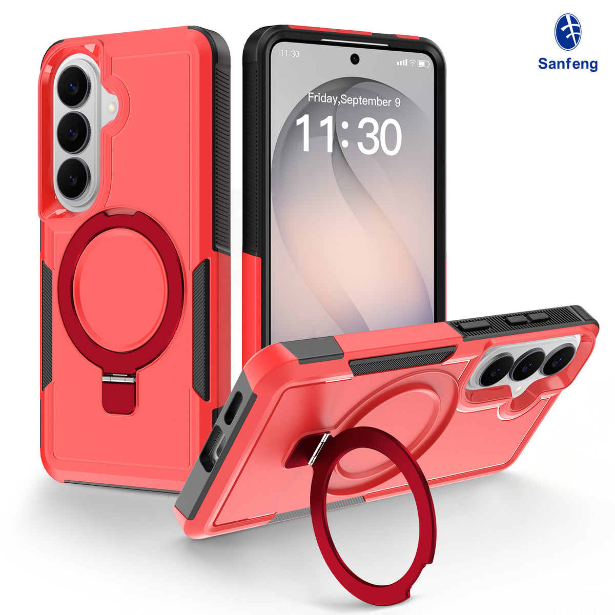 Magnetic Phone Case with Invisible Rotating Stand for Samsung Galaxy S25 S24 S23 Ultra Plus, Frosted TPU Anti-Fall Matte Protective Cover