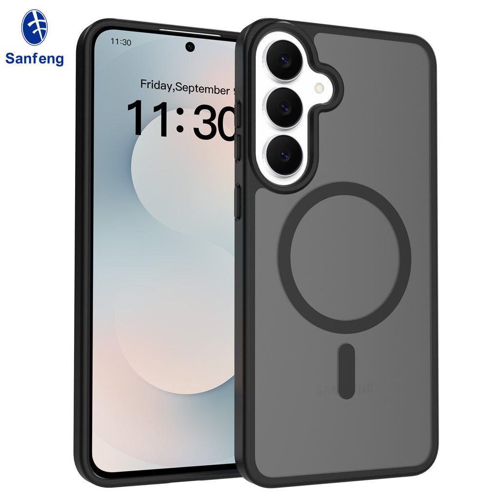 Magnetic Matte Anti-Drop Silicone Phone Case Compatible with Samsung Galaxy S25 S24 Series