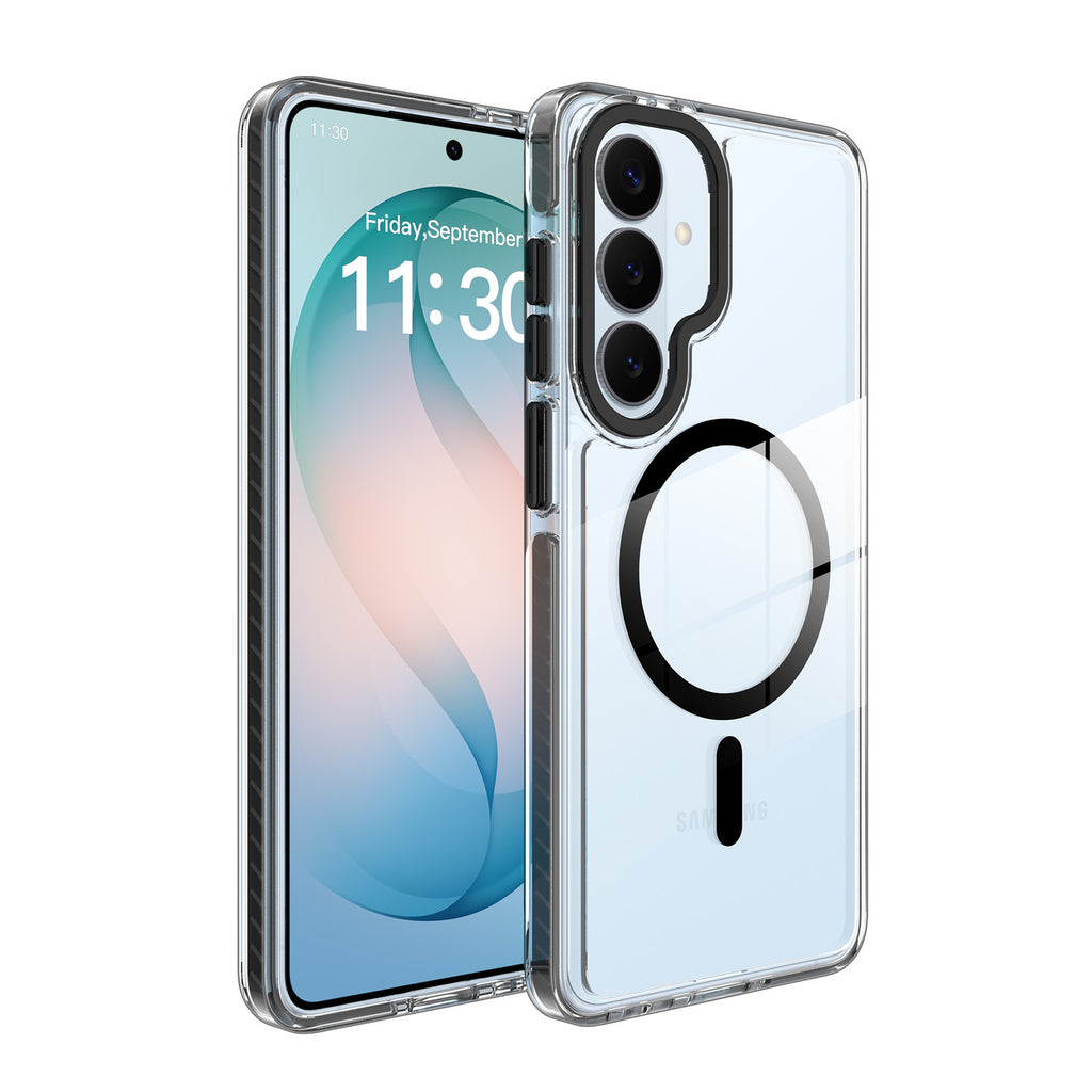 Magnetic Clear Phone Case for Samsung Galaxy S24 S25 Ultra A16 A55, Shockproof Anti-Drop TPU Protective Cover