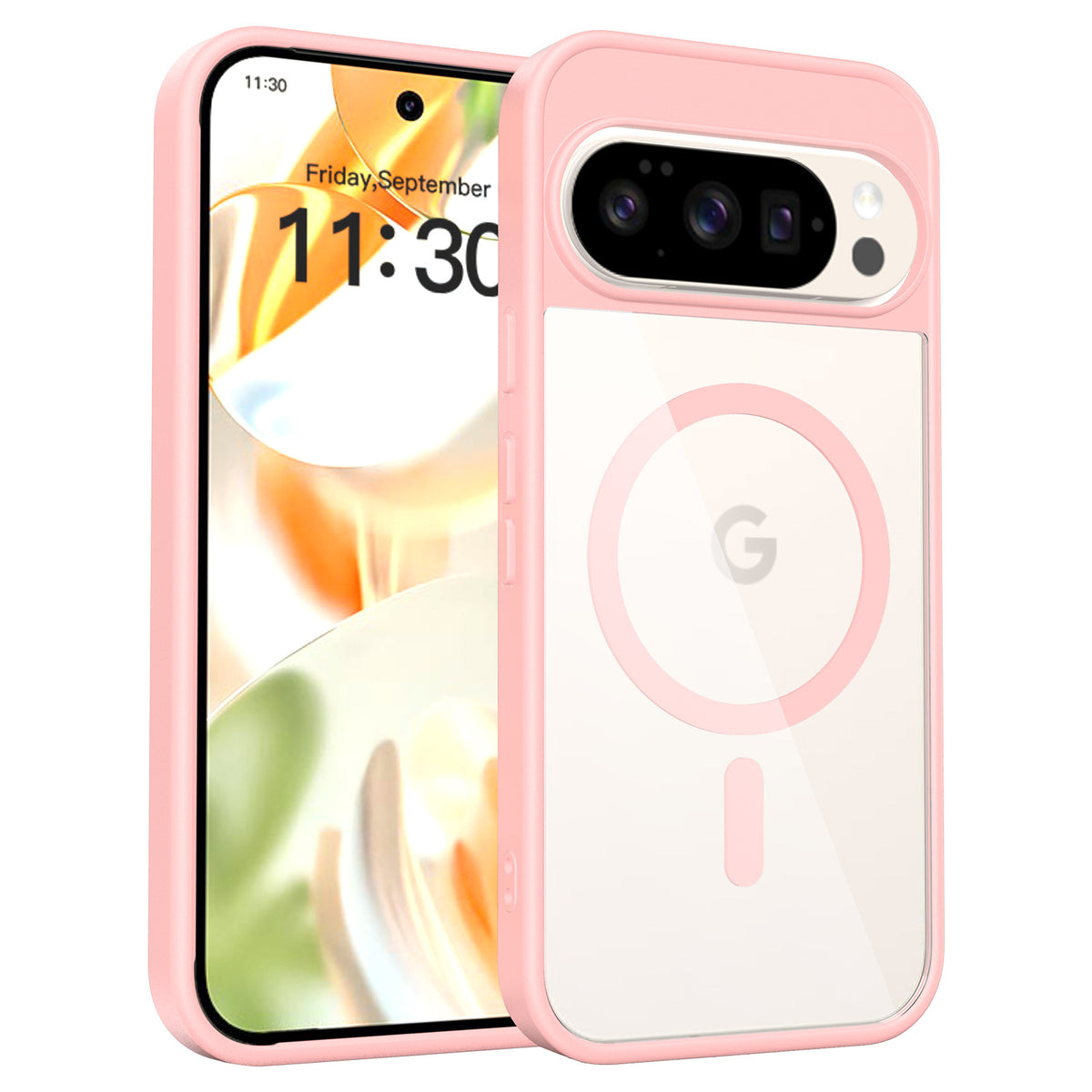 Magnetic Transparent Phone Case for Google Pixel 9 / 10 Series, Shockproof TPU+PC Hybrid Protective Cover