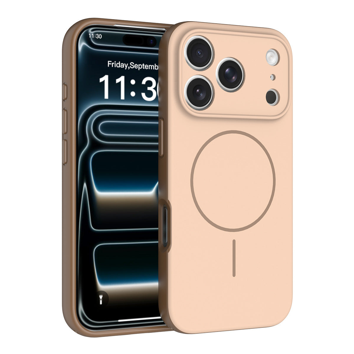 Magnetic Skin-Feel Protective Phone Case for iPhone 17 16 15 Pro Max, Anti-Fall TPU Two-in-One Cover with Lanyard Design