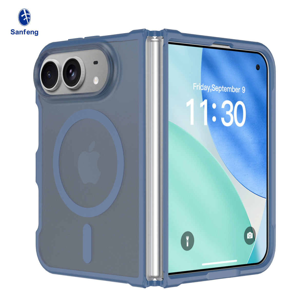 Matte Foldable Phone Case Compatible with iPhone 18 Pro, Translucent TPU Anti-Fall Magnetic Cover with Skin-Feel Finish