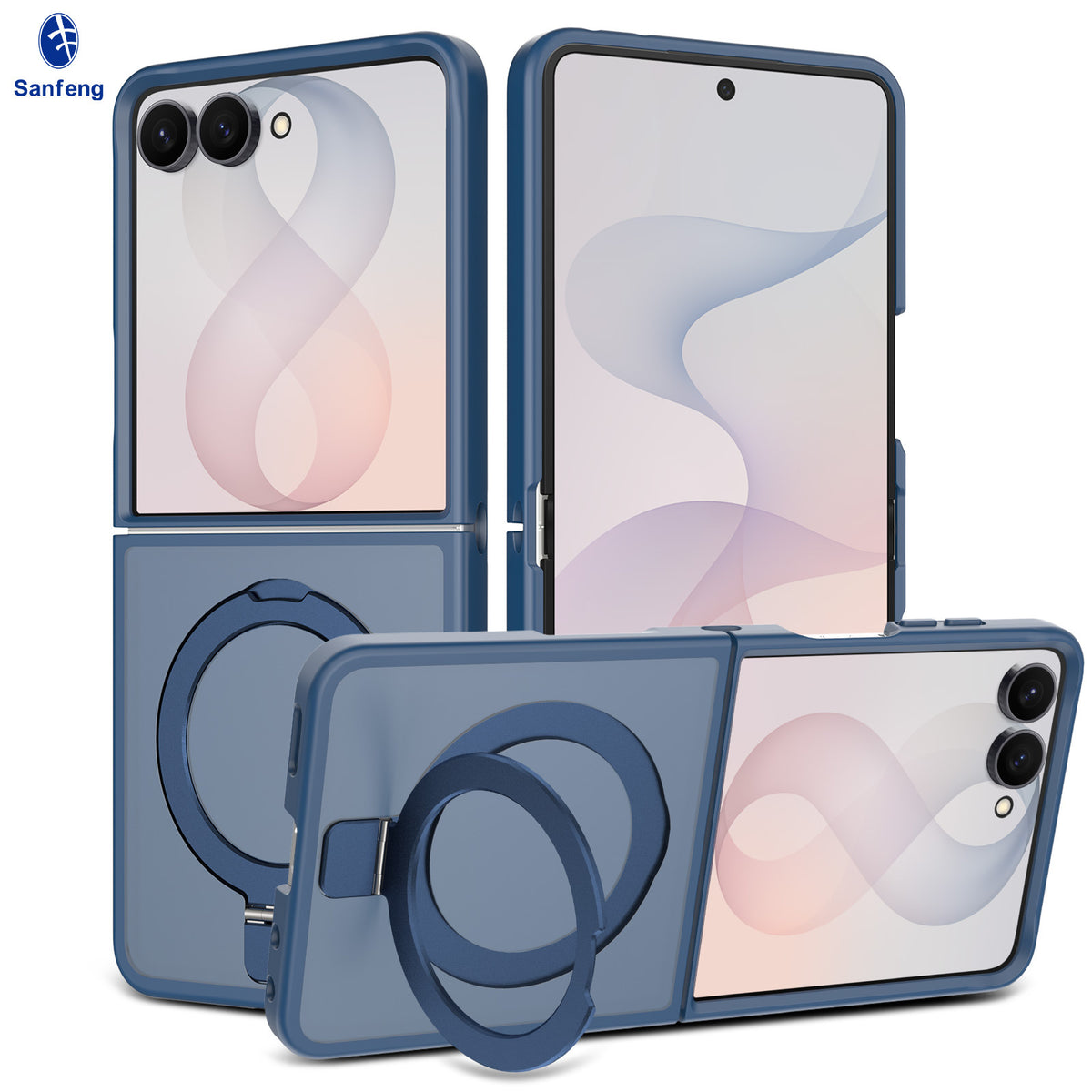 Matte Magnetic Foldable Phone Case Compatible with Samsung Galaxy, Anti-Drop TPU Protective Cover