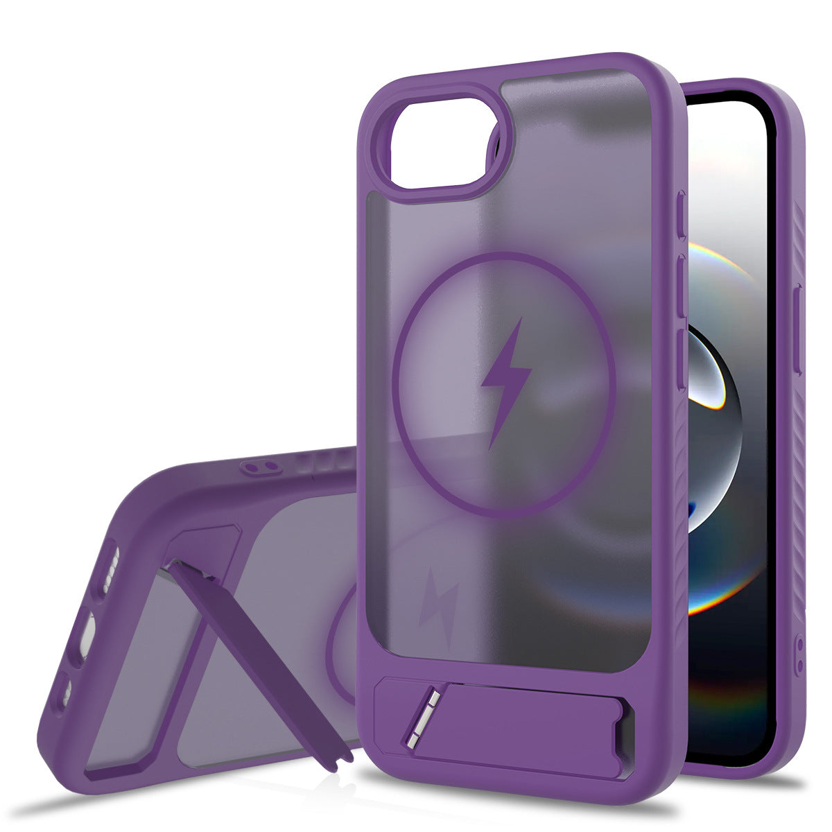 Sanfeng Magnetic Phone Case with Invisible Stand for iPhone 16 15 14 13 12 Pro Max, Frosted TPU Anti-Drop Protective Cover