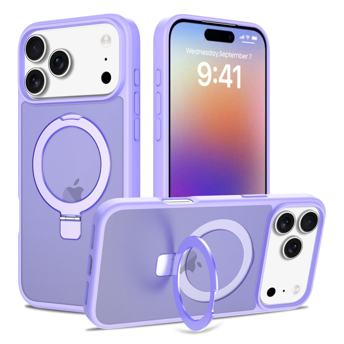 Magnetic Matte Phone Case with Invisible Kickstand for iPhone 16 & 17 Series, Shockproof TPU Protective Cover