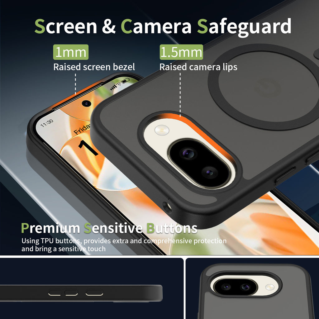 Matte Magnetic Phone Case for Google Pixel 10, 10 Pro XL, 9 Pro, 9 Pro Fold, Shockproof TPU Anti-Fall Protective Cover