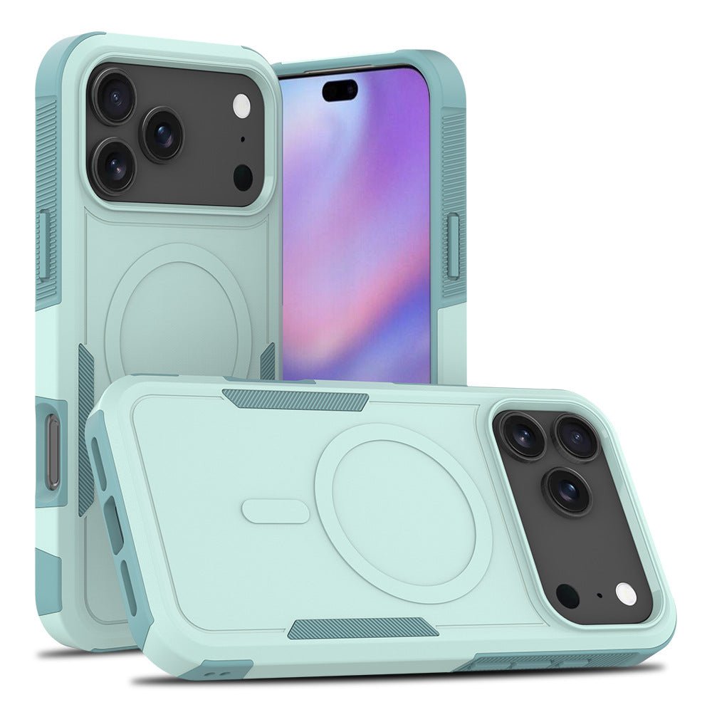 Sanfeng Magnetic Silicone Phone Case with Four-Corner Anti-Drop Protection and Anti-Fingerprint Finish