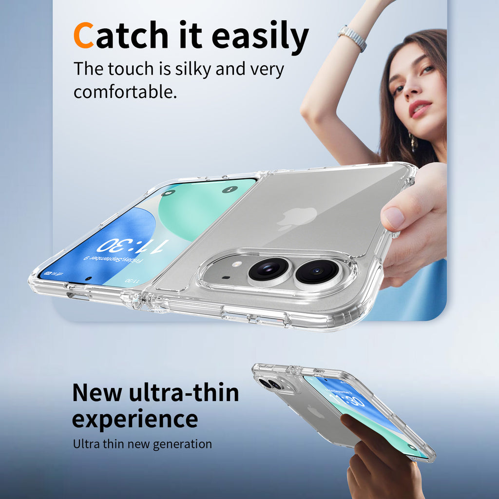 Clear Shockproof TPU Case for iPhone 18 Pro - 2.0mm Anti-Scratch & Anti-Fingerprint Transparent Protective Cover with Airbag Protection