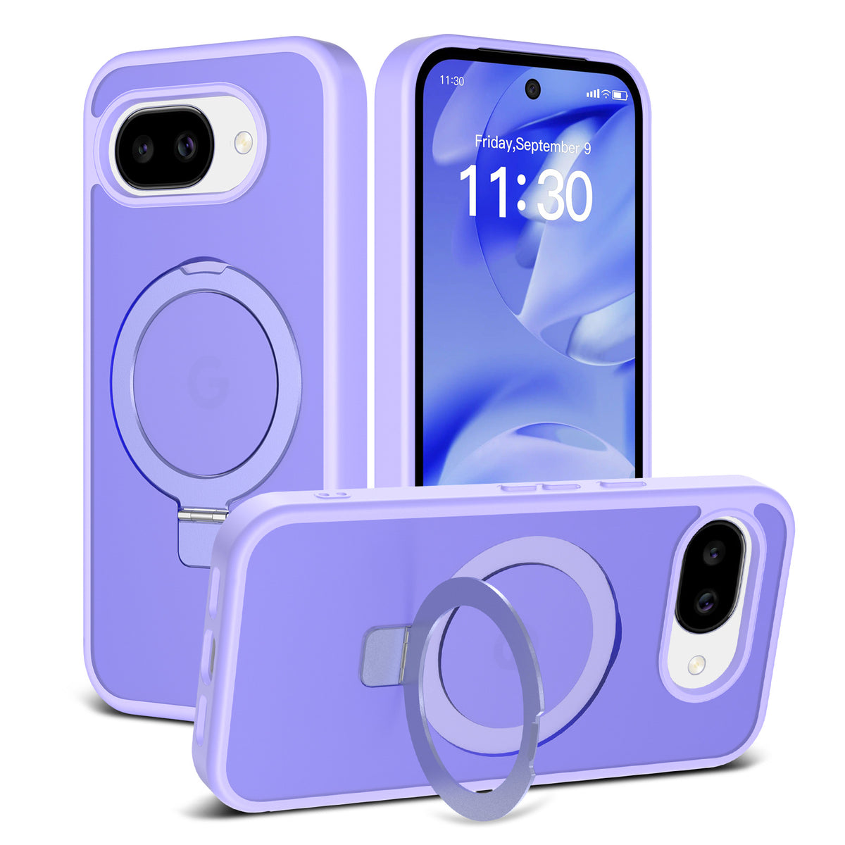 Magnetic Phone Case with Invisible Kickstand Compatible with Google Pixel, Anti-Fall All-Inclusive TPU+PC Protective Cover