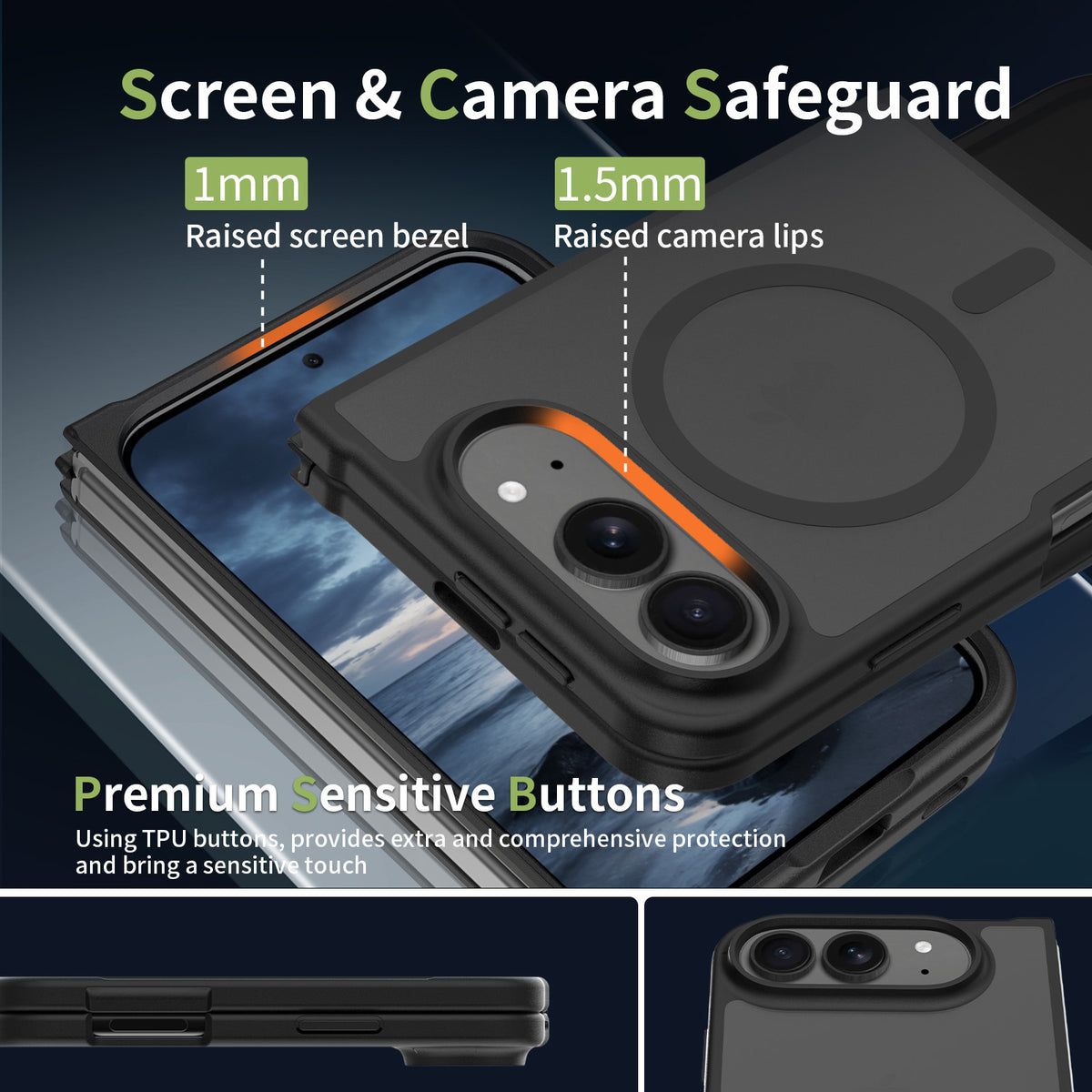 Magnetic Translucent TPU Protective Case Compatible with iPhone 18 Duo Fold, 2mm Anti-Drop Skin-Feel Cover