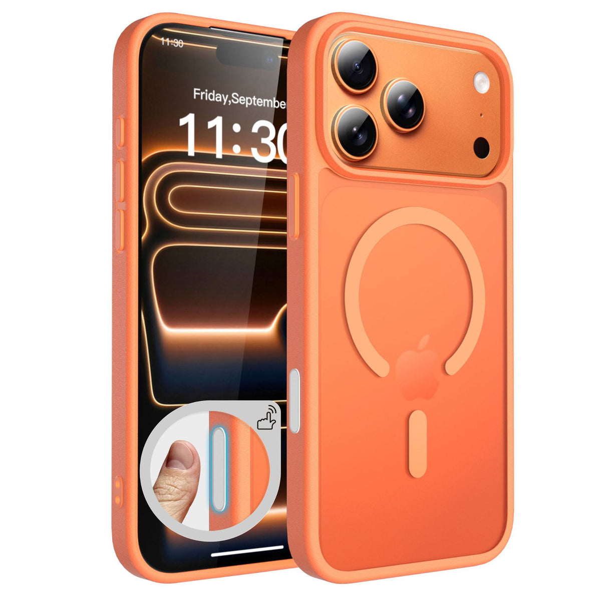 Sanfeng Magnetic Translucent Matte Anti-Fall TPU Phone Case Compatible with Apple iPhone