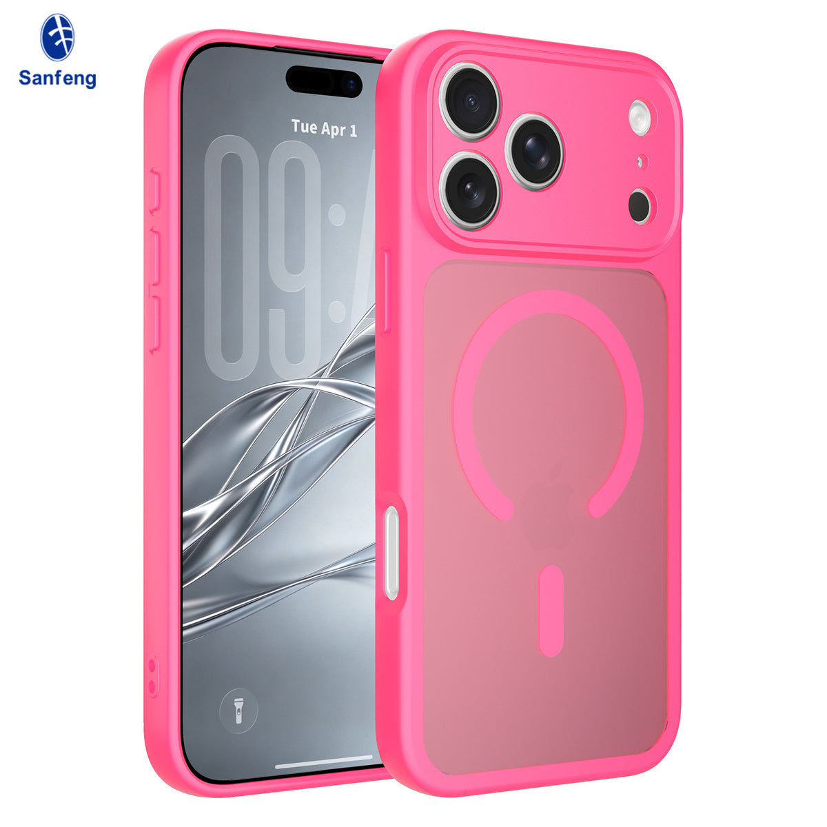 Magnetic Shockproof TPU Phone Case with Skin-Like Texture and Full Lens Protection for iPhone