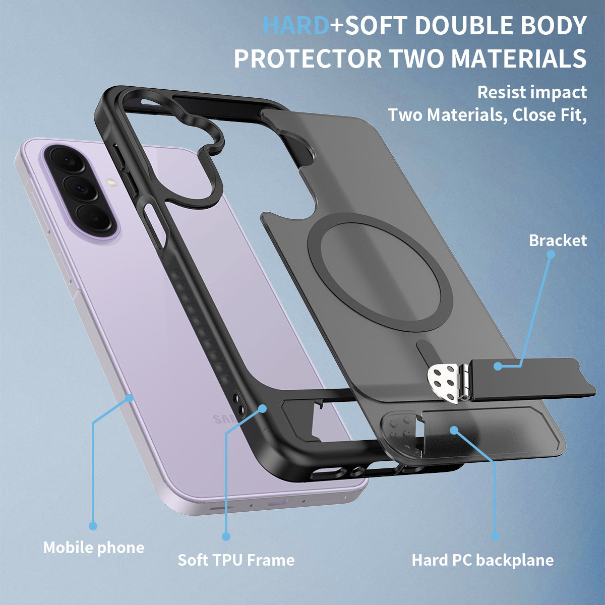 Magnetic Shockproof Phone Case with Invisible Kickstand for Samsung Galaxy - Anti-Fall High-Quality TPU Protective Cover
