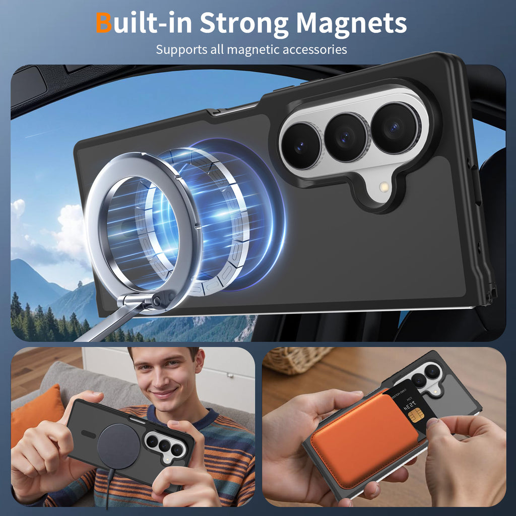 Magnetic Folding Phone Case for Samsung Galaxy Z Fold 7 / Z Fold 8, Skin-Feel Matte TPU Anti-Drop Protective Cover