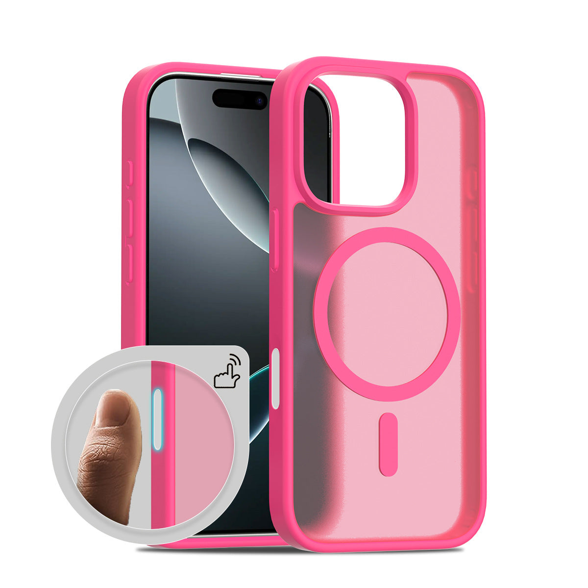 Matte Magnetic Phone Case for iPhone with Skin-Feel Finish and Responsive Two-in-One Buttons - Anti-Fingerprint TPU Protective Cover